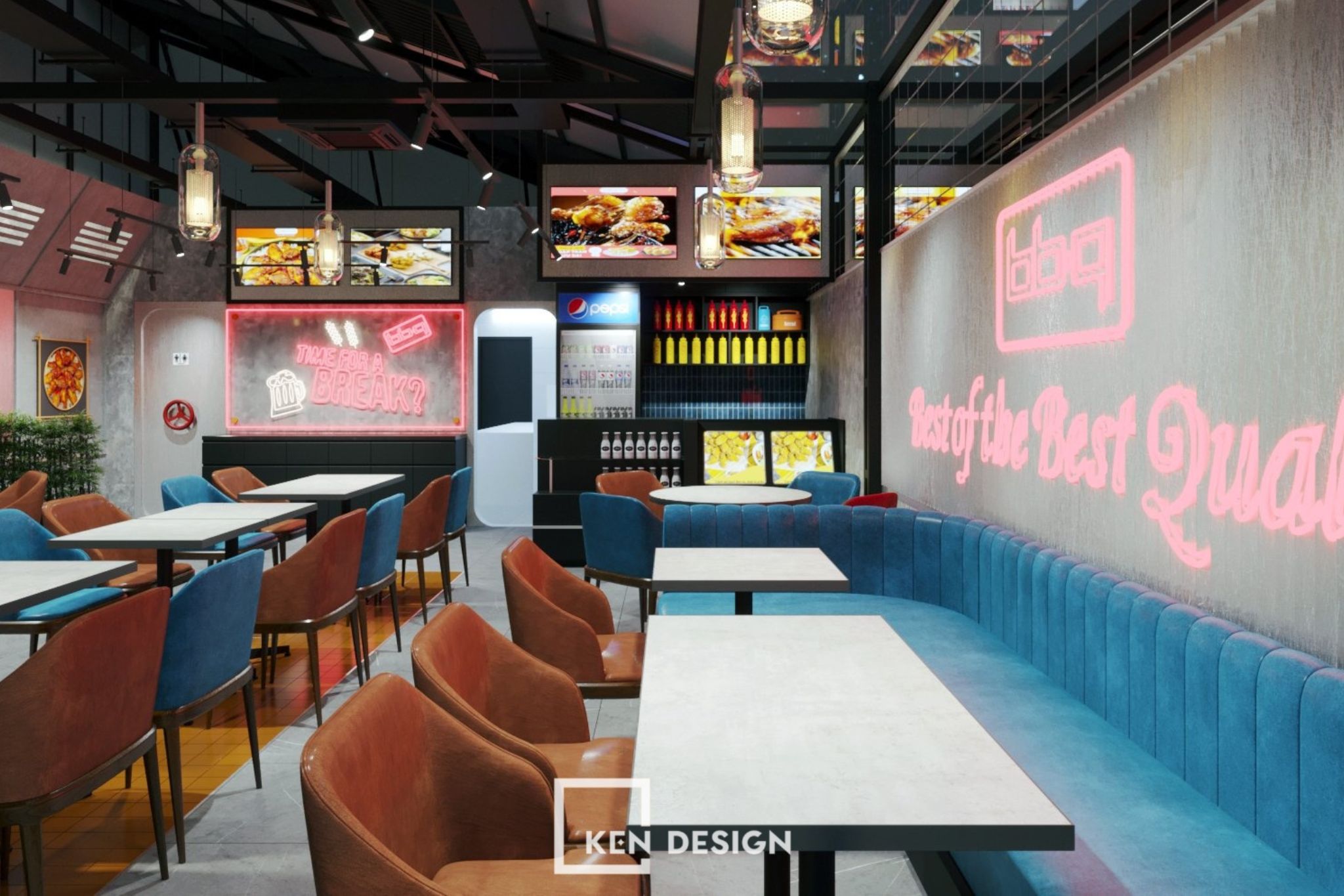 The design of BBQ Chicken Kon Tum Restaurant